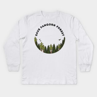 Save Fangorn Forest - Circle - White - Fantasy Kids Long Sleeve T-Shirt